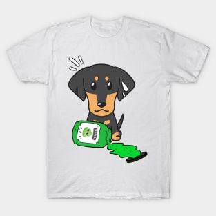 Cute dachshund Spilled Wasabi sauce T-Shirt